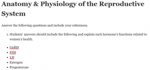 Anatomy & Physiology of the Reproductive System