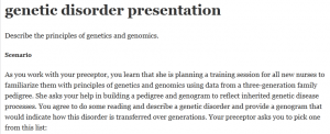 genetic disorder presentation