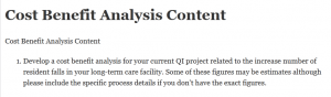 Cost Benefit Analysis Content