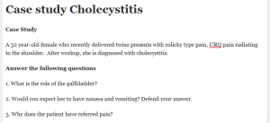 Case study Cholecystitis