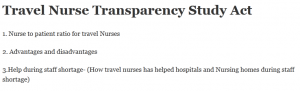 Travel Nurse Transparency Study Act