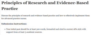 Principles of Research and Evidence-Based Practice