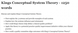 Kings Conceptual System Theory - 1250 words