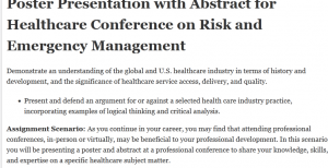 Poster Presentation with Abstract for Healthcare Conference on Risk and Emergency Management