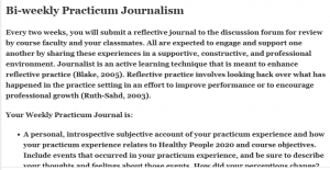 Bi-weekly Practicum Journalism