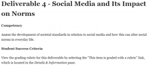 Deliverable 4 - Social Media and Its Impact on Norms