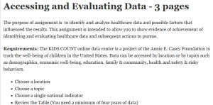 Accessing and Evaluating Data - 3 pages