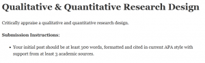 Qualitative & Quantitative Research Design