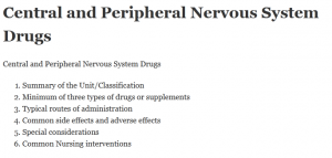  Central and Peripheral Nervous System Drugs