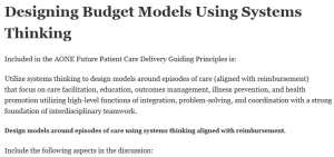 Designing Budget Models Using Systems Thinking