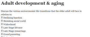 Adult development & aging