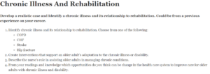 Chronic Illness And Rehabilitation