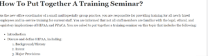 How To Put Together A Training Seminar?