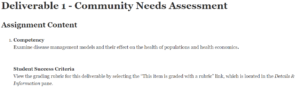 Deliverable 1 - Community Needs Assessment