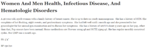 Women And Men Health, Infectious Disease, And Hematologic Disorders