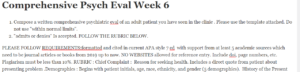 Comprehensive Psych Eval Week 6