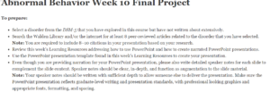 Abnormal Behavior Week 10 Final Project