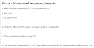 Part A – Measures of Frequency Concepts
