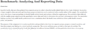 Benchmark: Analyzing And Reporting Data