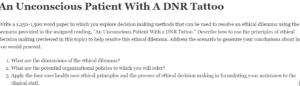 An Unconscious Patient With A DNR Tattoo