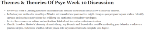 Themes & Theories Of Psyc Week 10 Discussion