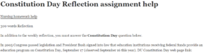 Constitution Day Reflection assignment help