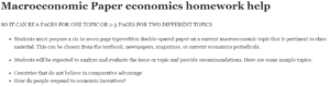 Macroeconomic Paper economics homework help