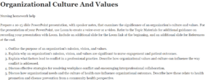 Organizational Culture And Values