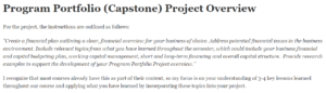 Program Portfolio (Capstone) Project Overview