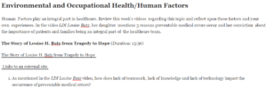 Discussion 4 Environmental And Occupational Health / Human Factors
