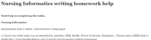 Nursing Informatics writing homework help